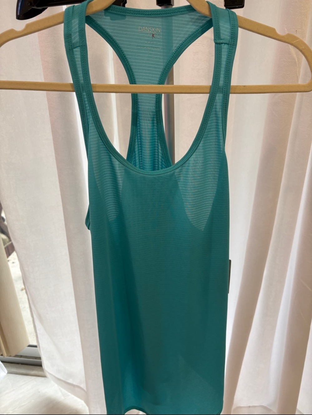 Danskin Teal Mesh Racerback Tank Top